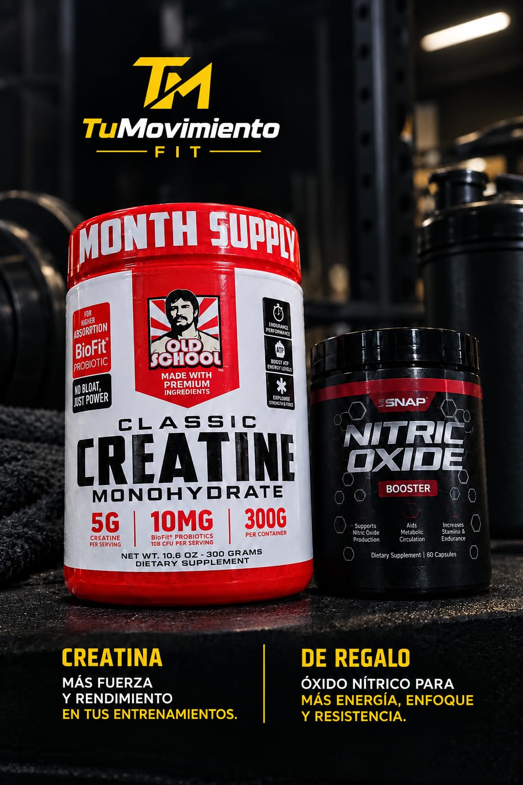 CREATINA + NITRIC OXIDE DE REGALO